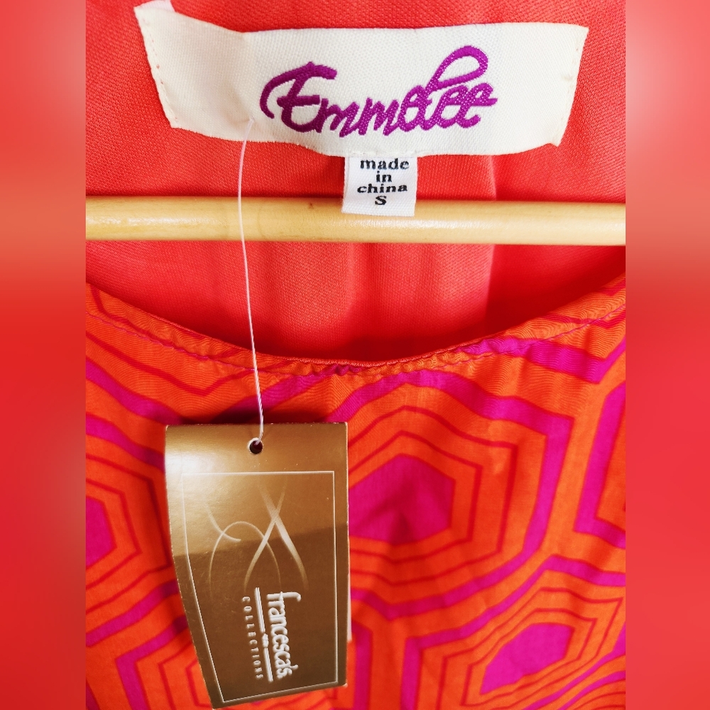 Francesca's Collections Orange and Pink Mini Shift Dress Size S/M NWT